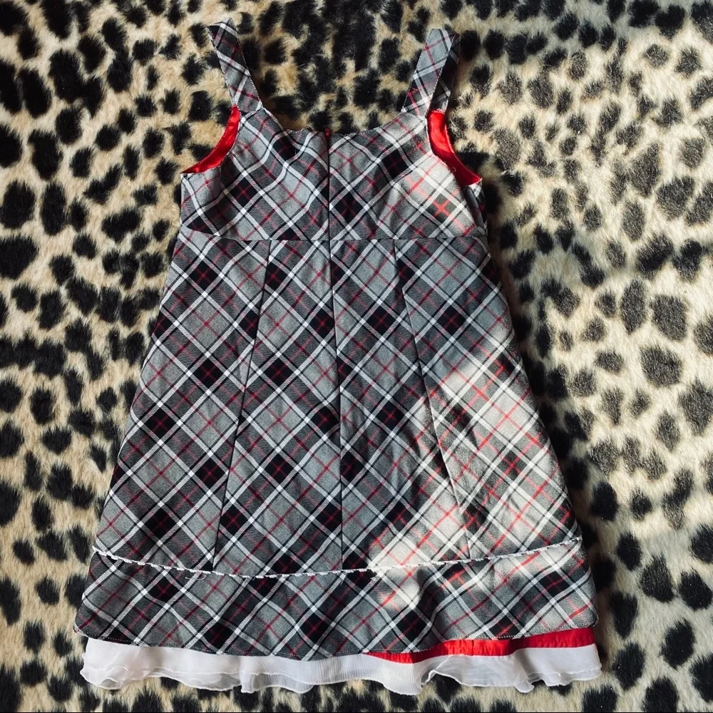 The Children’s Place red and gray plaid dress